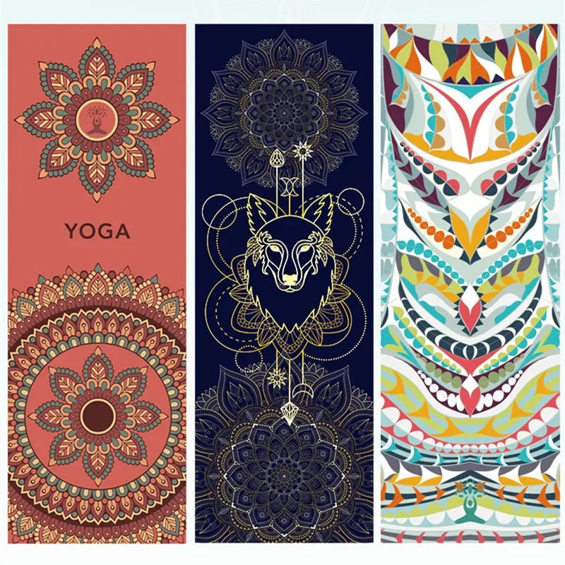 Hot Yoga Mat Towel  Printed Yoga Towel Non Slip Fitness Workout Mat Cover