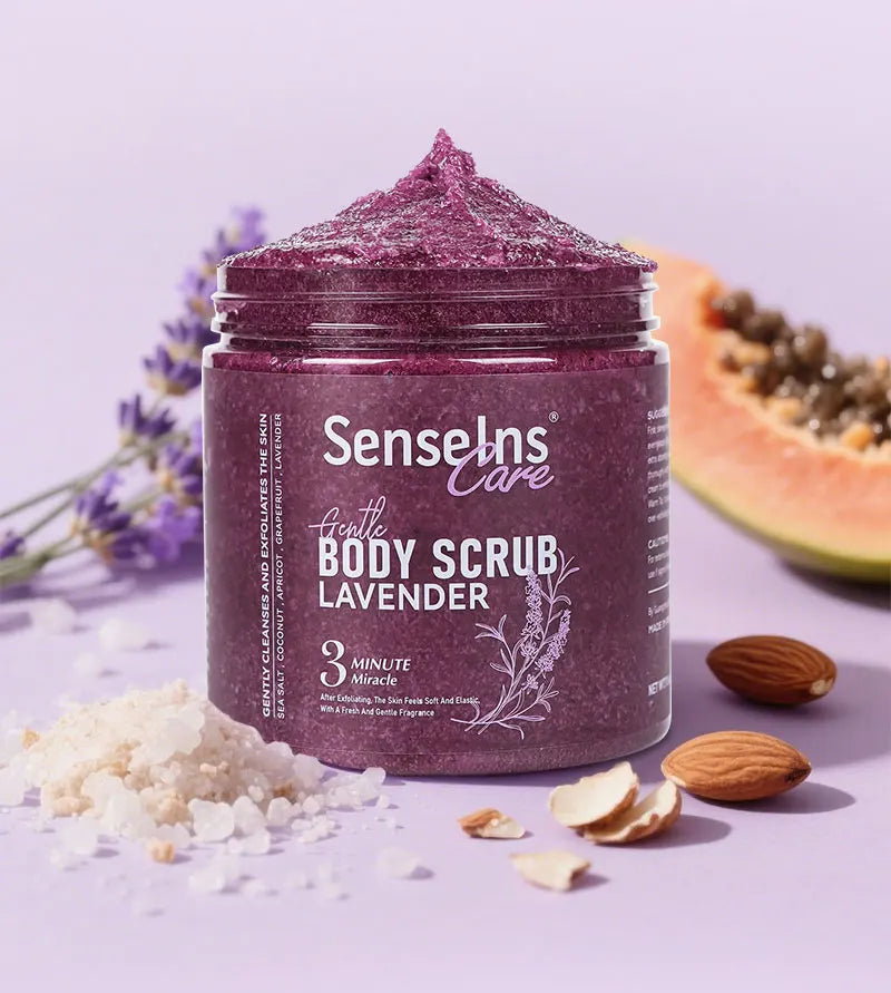 500g Lavender Body Scrub Shea Butter Exfoliating Deep Cleansing