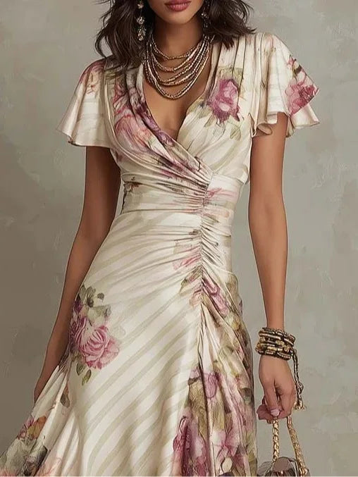 Boho Style Elegant Floral Print Dress