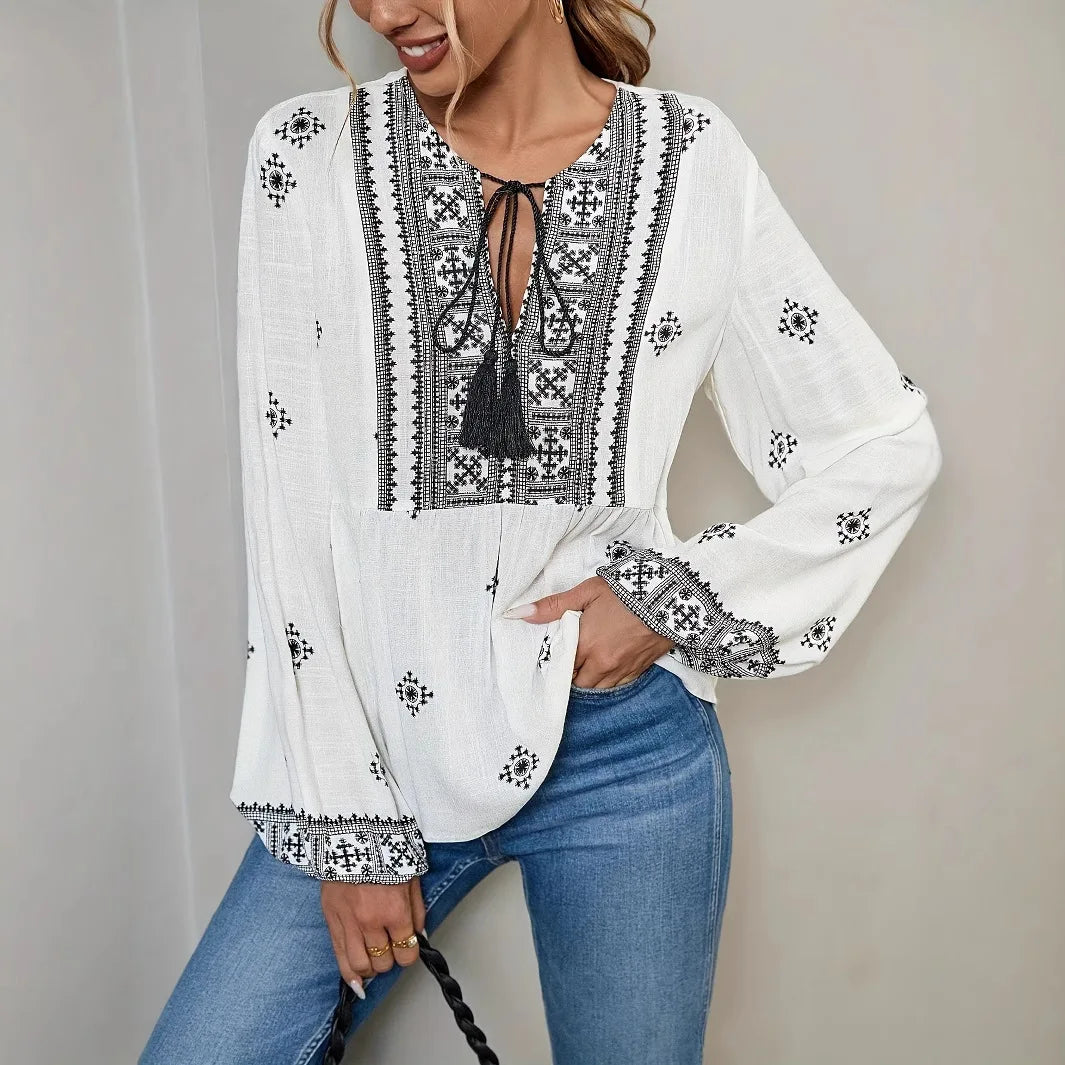 Boho Long-sleeve Blouses For Women