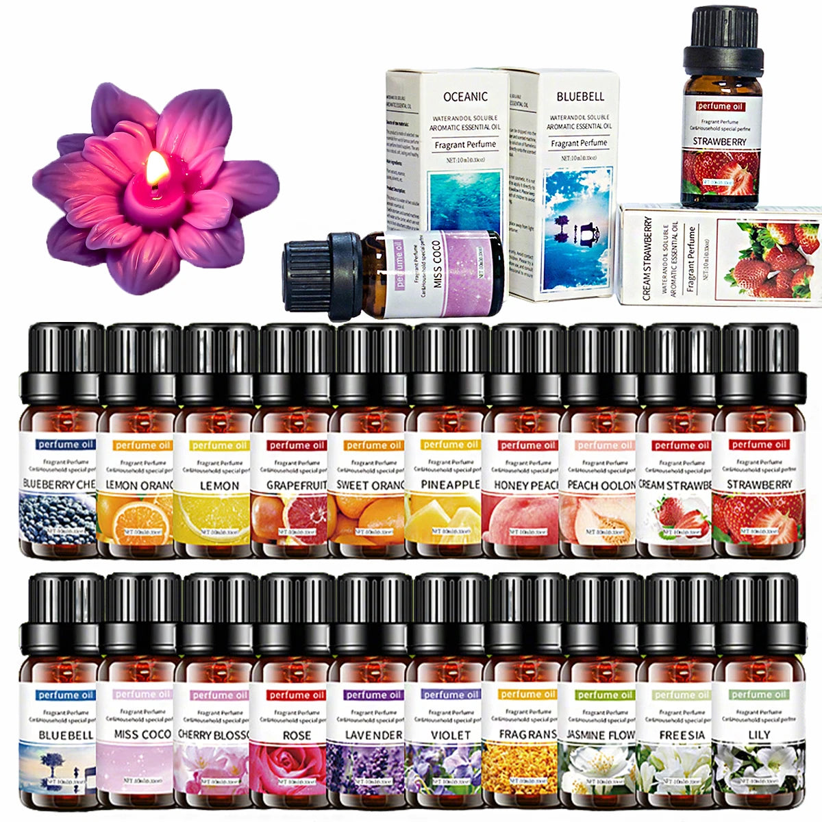 10Ml Aromatherapy Essential Oil Flavor Natural Plant Making Humidifier Lavender Rose Flavoring Oil for DIY Soap Candle Wholesale