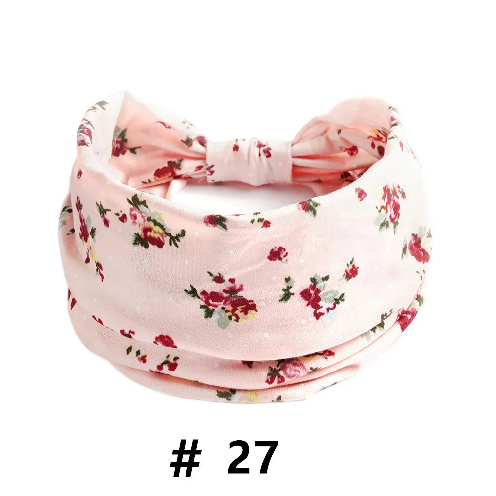 Boho Headbands for Women Cotton Wide Head Bands Stretch
