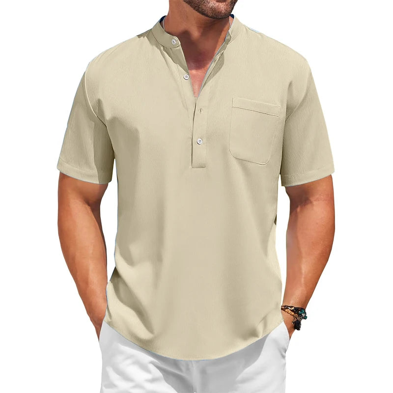 Mens Casual Henley Shirt