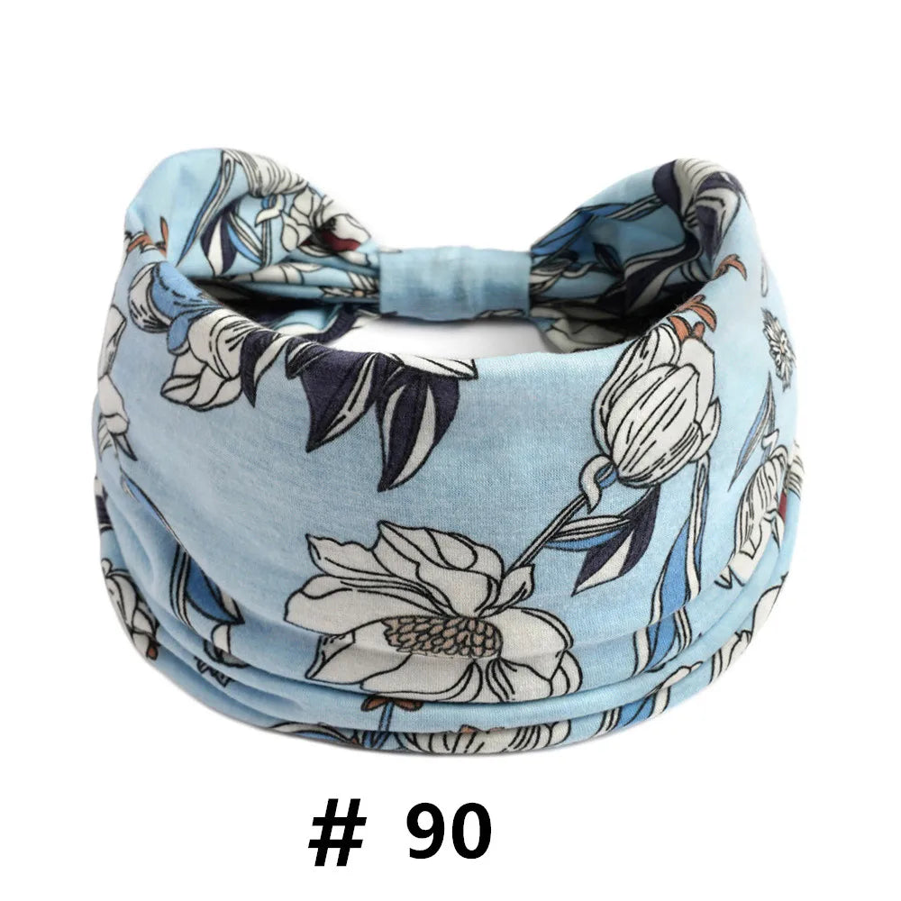 Boho Headbands for Women Cotton Wide Head Bands Stretch