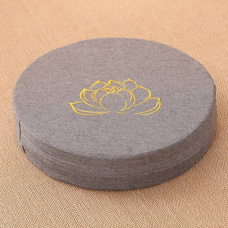 Yoga Meditation Linen Cushion Hard Lotus Texture Meditation Cushion