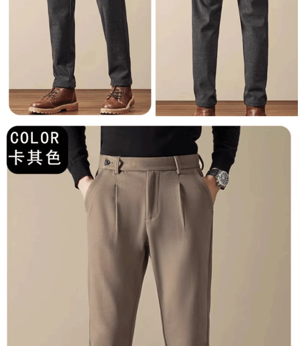 Business Casual Men's Brushed Khakis Straight Leg