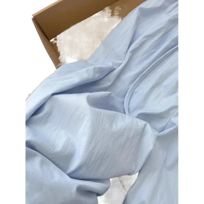 Blue High-waisted Slimming Slacks Women's