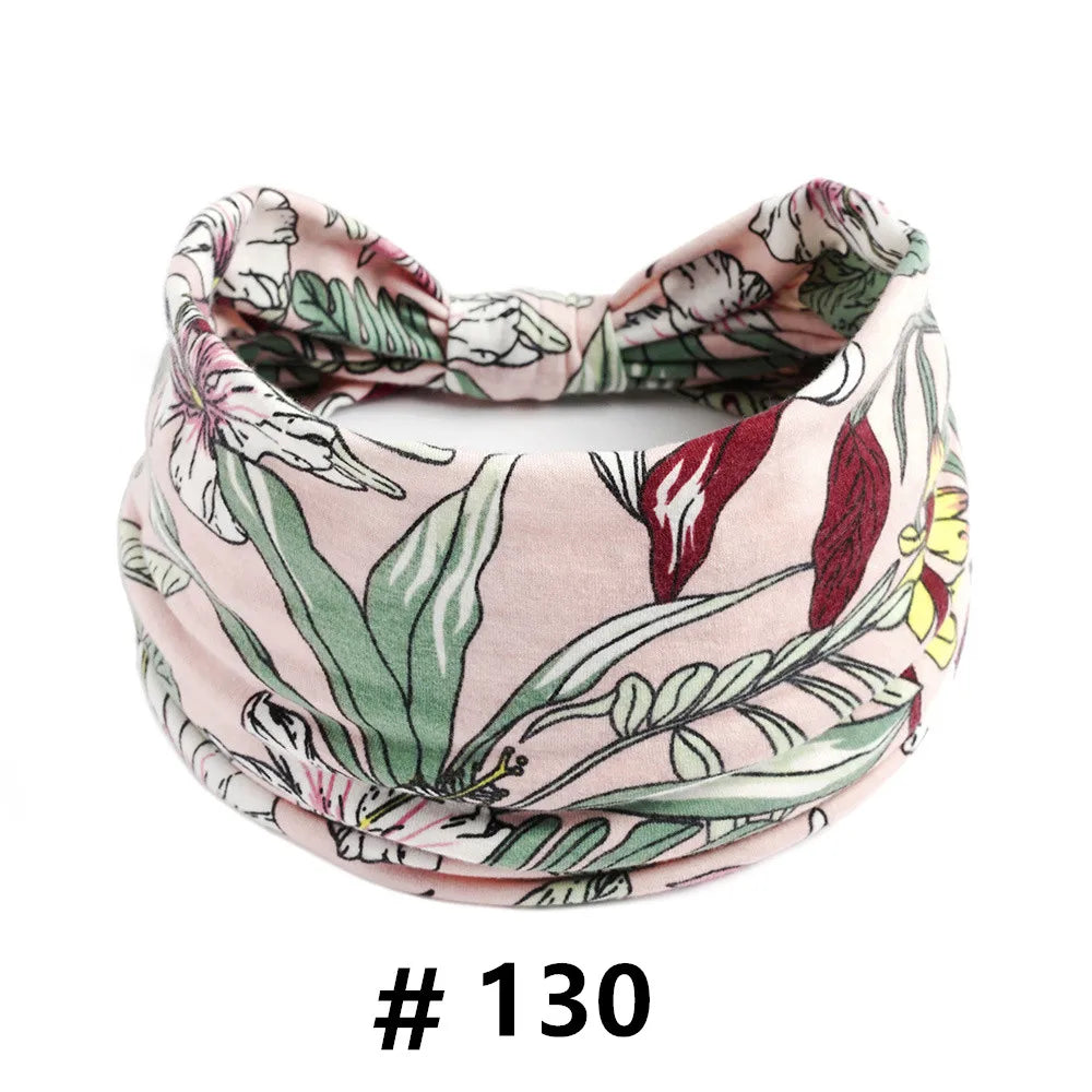 Boho Headbands for Women Cotton Wide Head Bands Stretch