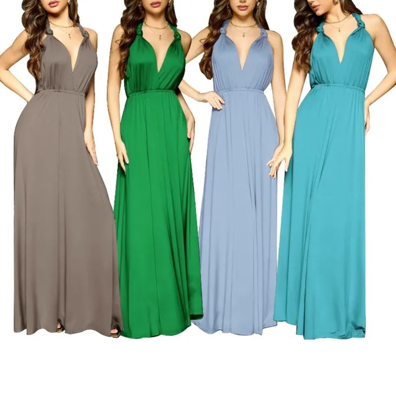 Women Dresses Multiway Wrap Convertible Boho Maxi Dress