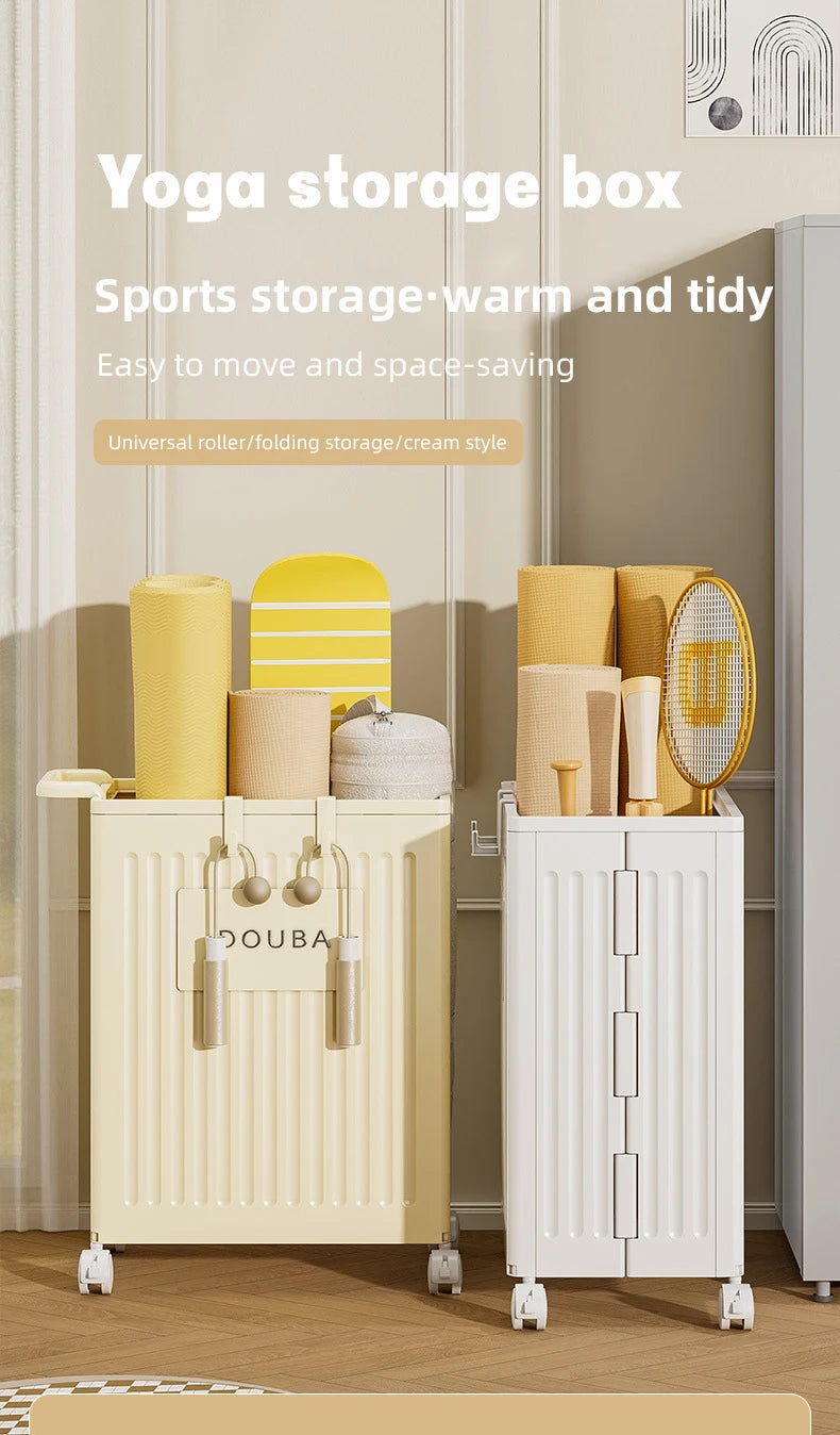 Yoga Mat Folding Storage With Wheels