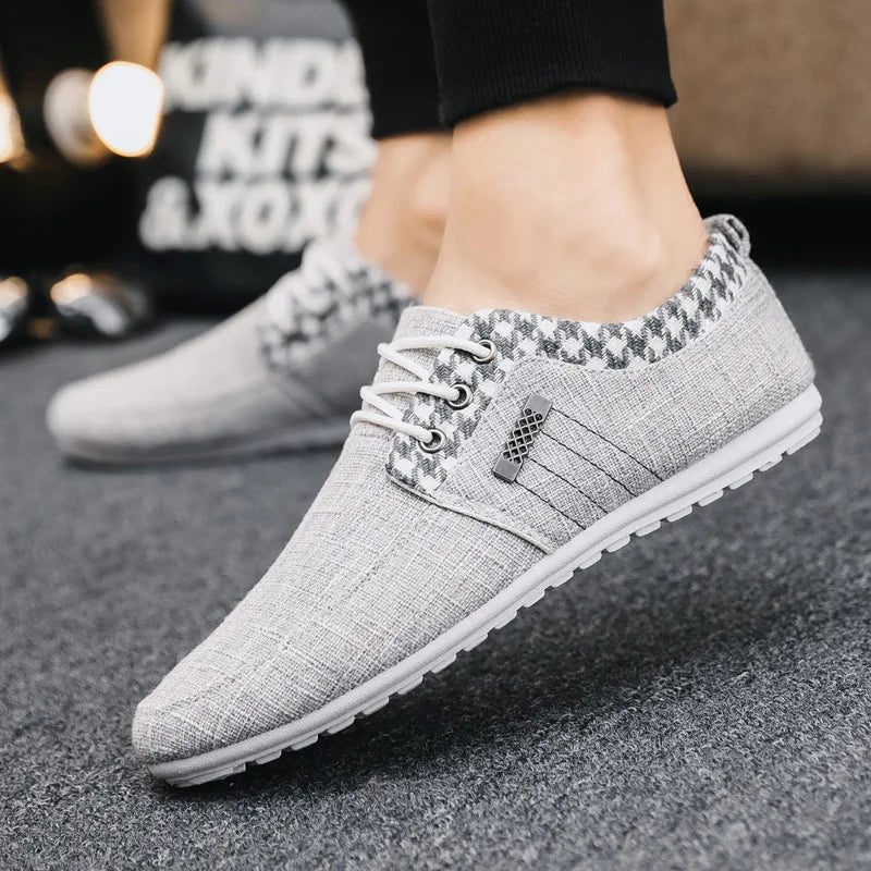 Casual Shoes for Men Lace-up Linen Cloth Breathable