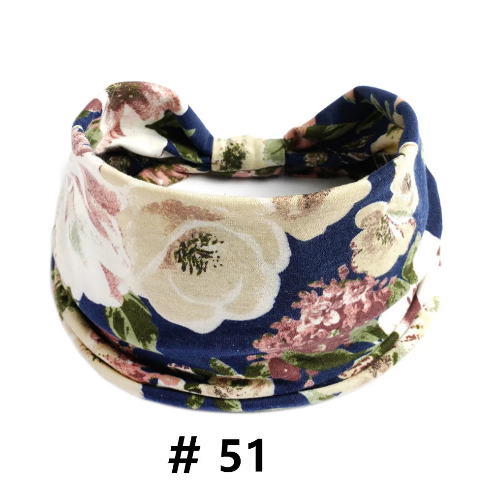 Boho Headbands for Women Cotton Wide Head Bands Stretch