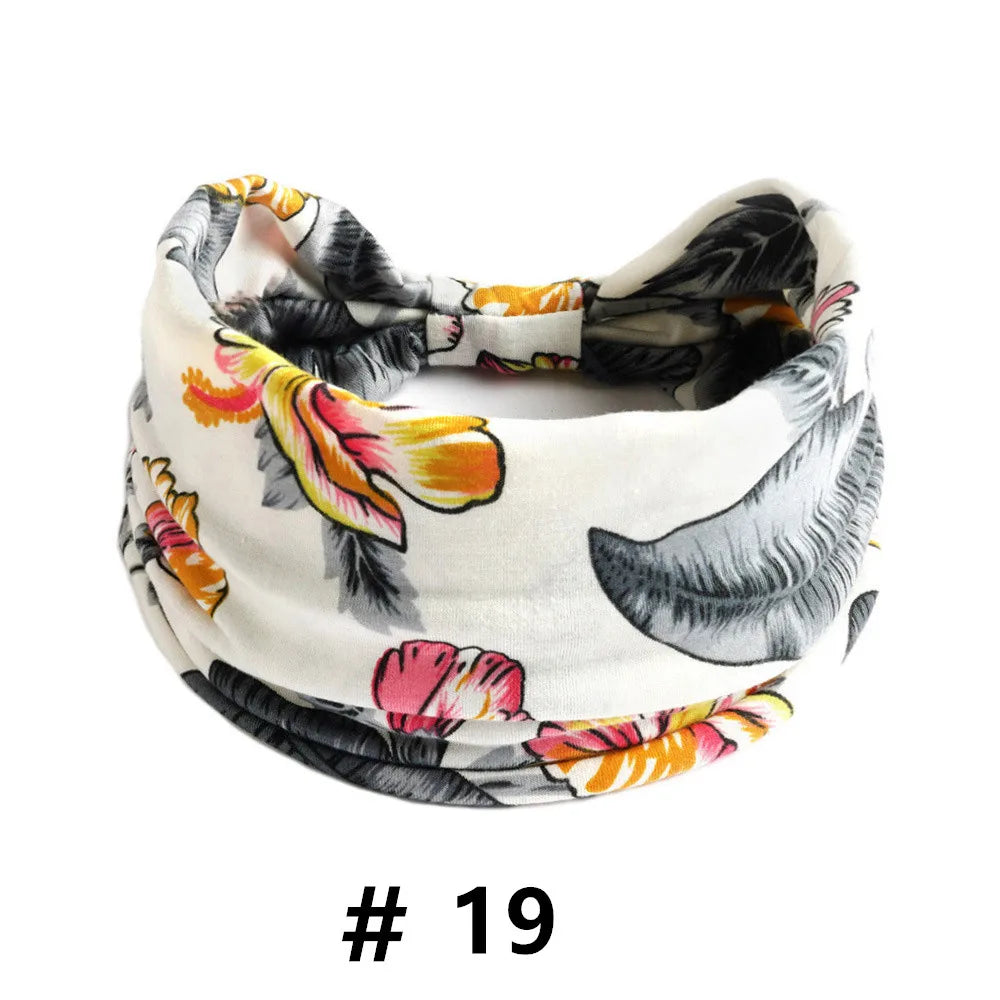 Boho Headbands for Women Cotton Wide Head Bands Stretch