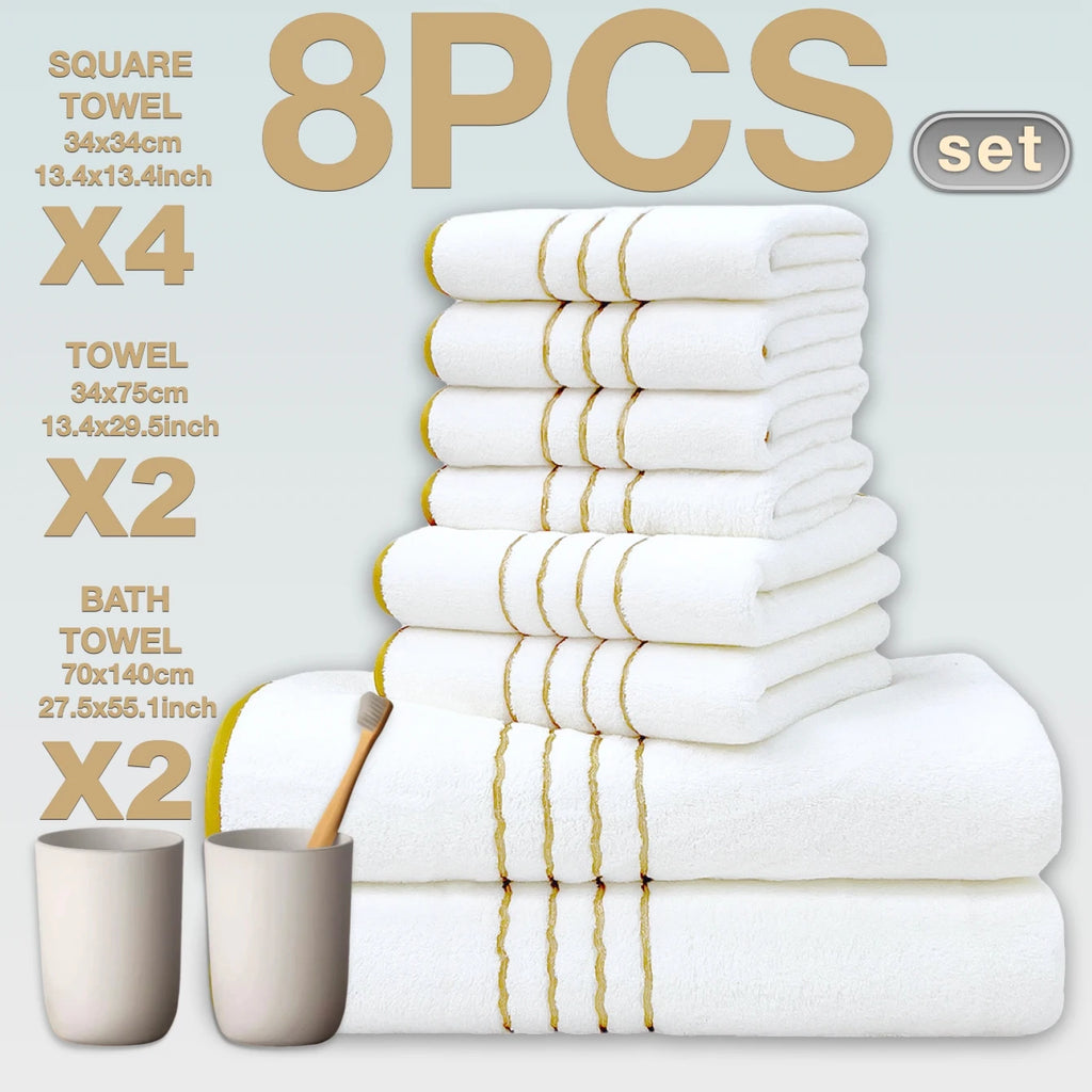 8pcs Luxury Hotel High Quality Cotton Bath Towel Set