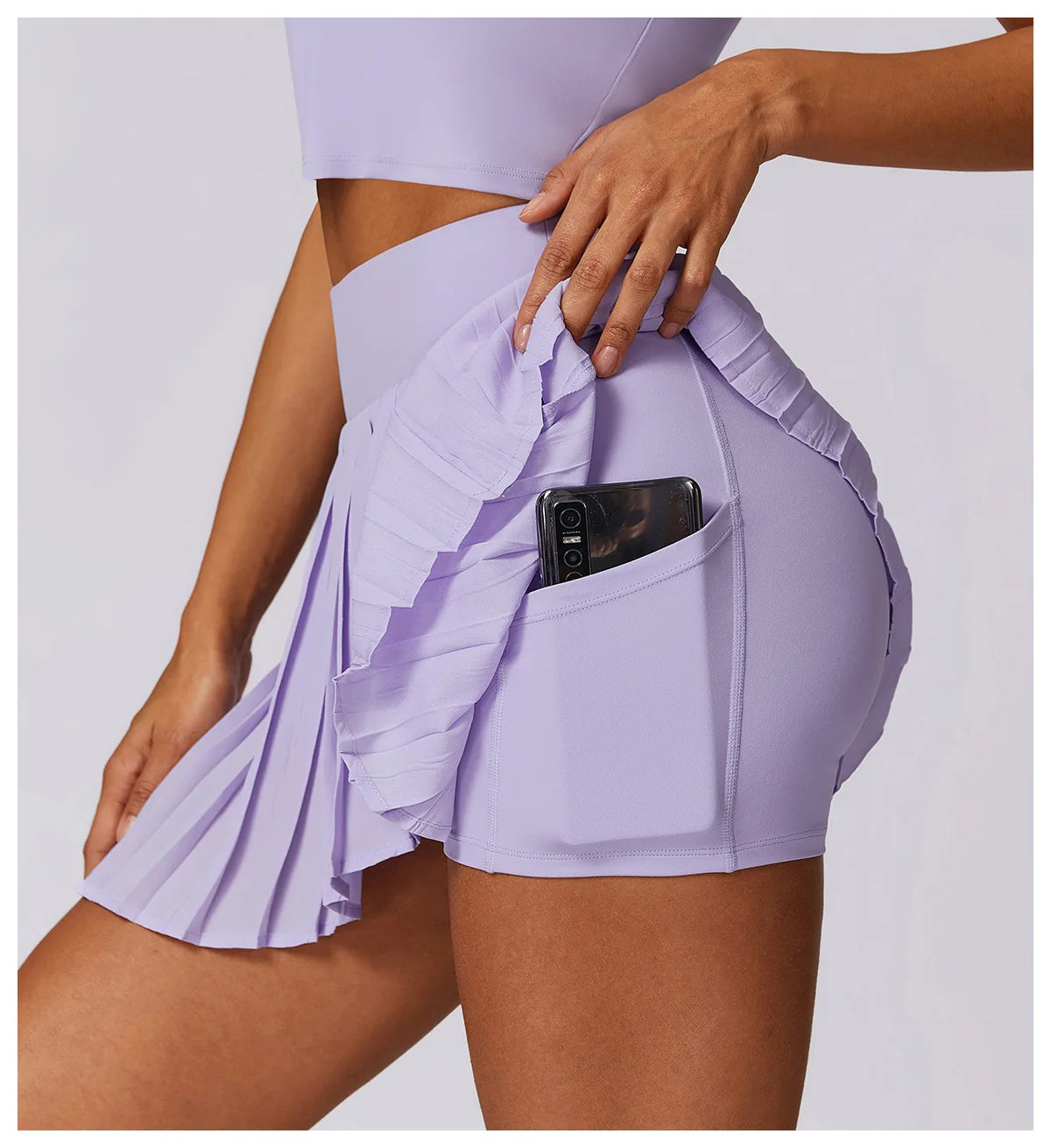Women Dance Gym Workout Fitness Solid Sports Skirts