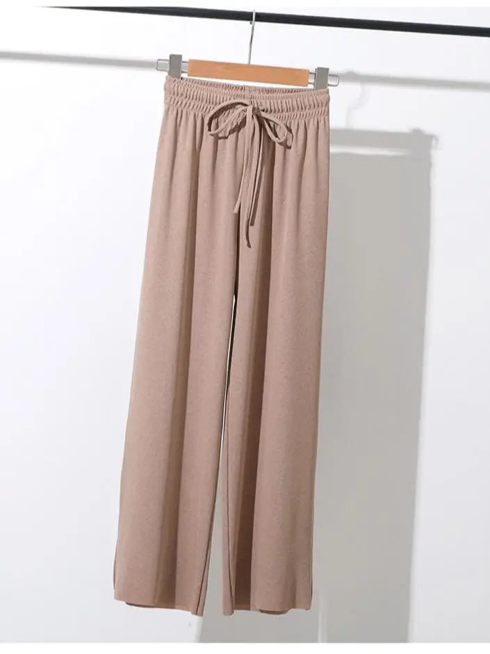 Slacks Women's Loose Summer Pants Soft Ice Silk