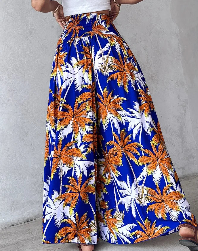 Boho Print Pant Women Wide Leg