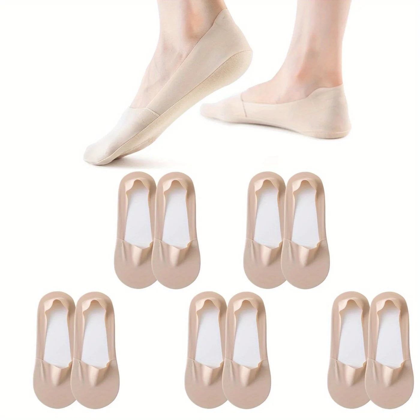 Womens No-Show Socks 5-8 Pairs