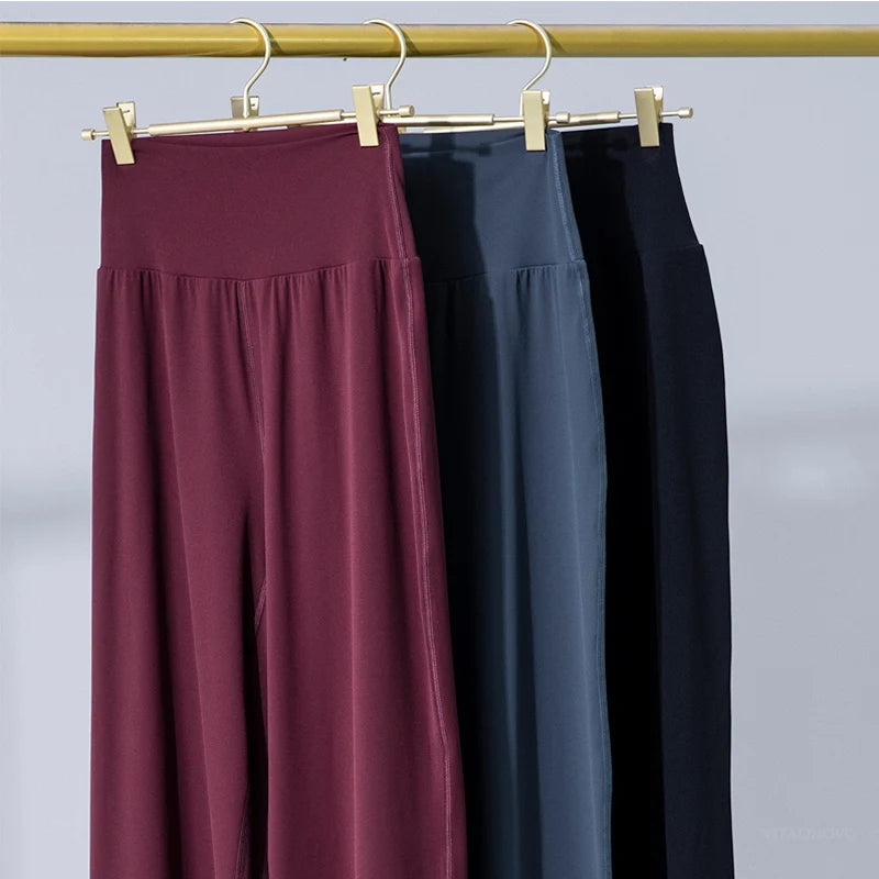 Capri Pants for Women Wide Leg Yoga Cropped Pants Tummy Control