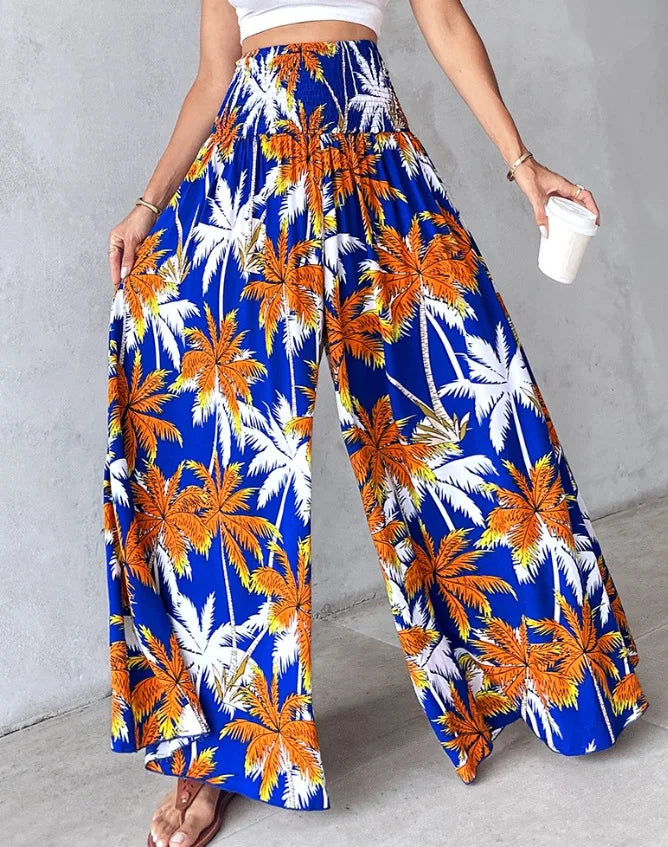 Boho Print Pant Women Wide Leg