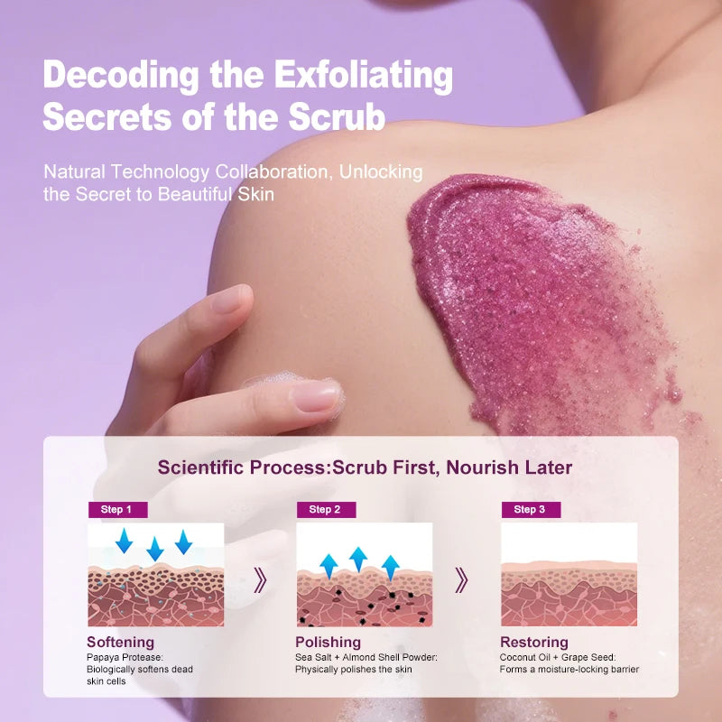 500g Lavender Body Scrub Shea Butter Exfoliating Deep Cleansing
