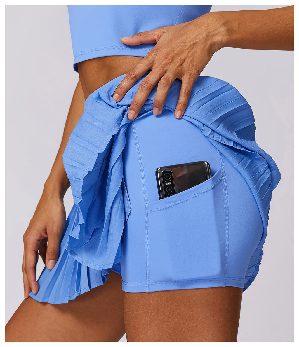 Women Dance Gym Workout Fitness Solid Sports Skirts