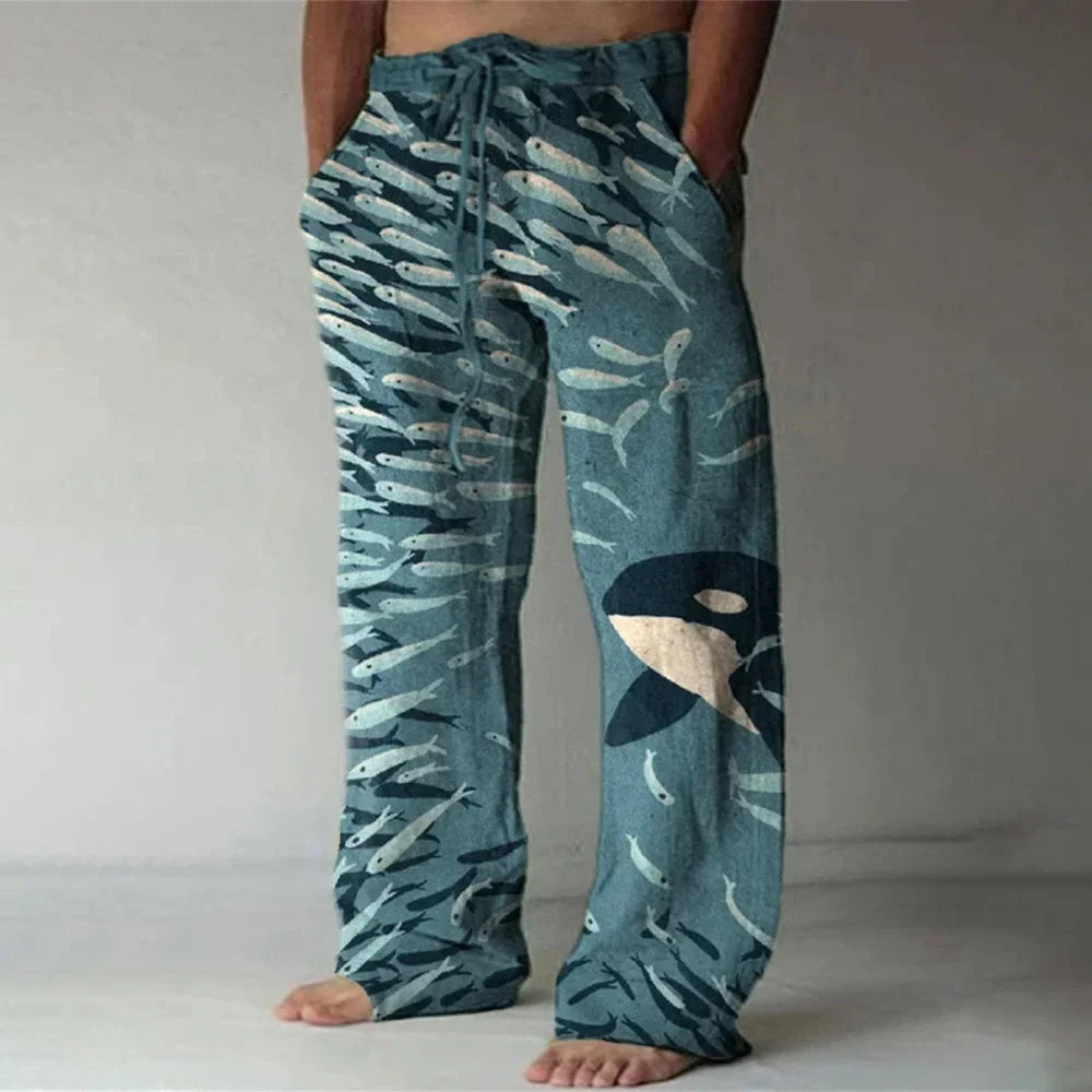Wide New Killer Whale 3D Printed men's New Sweatpants