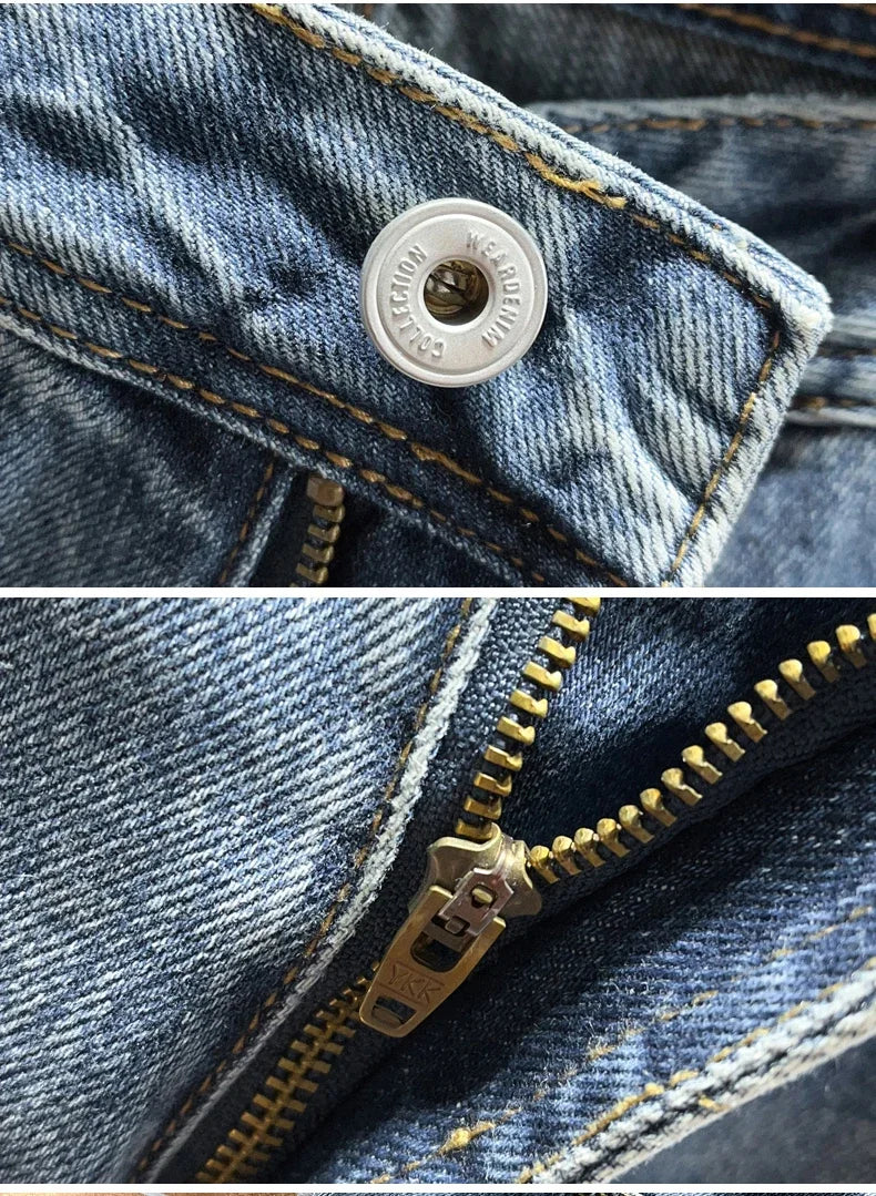 New Frayed Jeans Men Baggy
