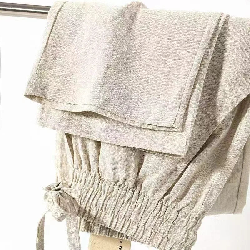 Boho Cotton Linen Pants for Men New Summer Lightweight Loose Fit