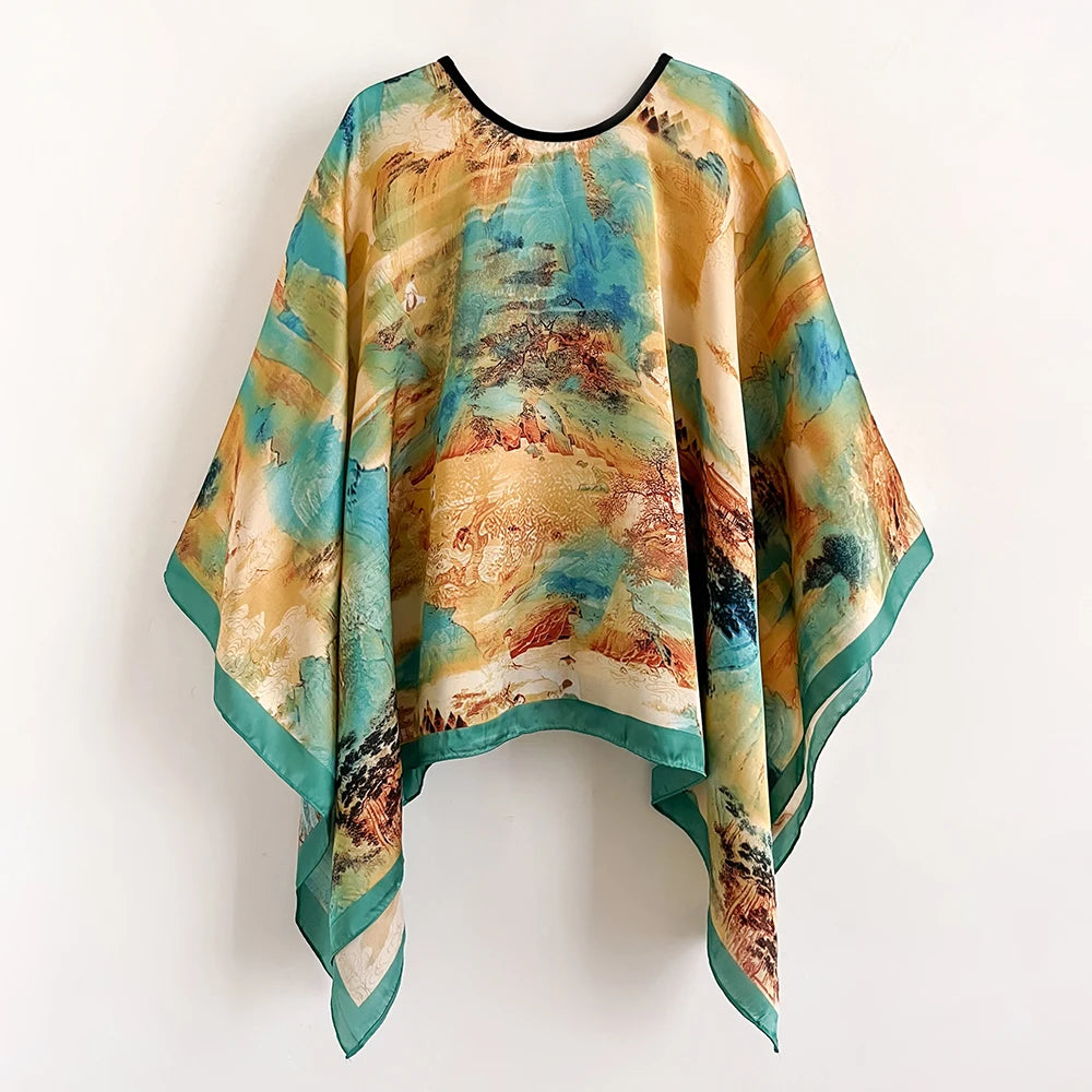 Shawls Women Fashion Print Chiffon Smock