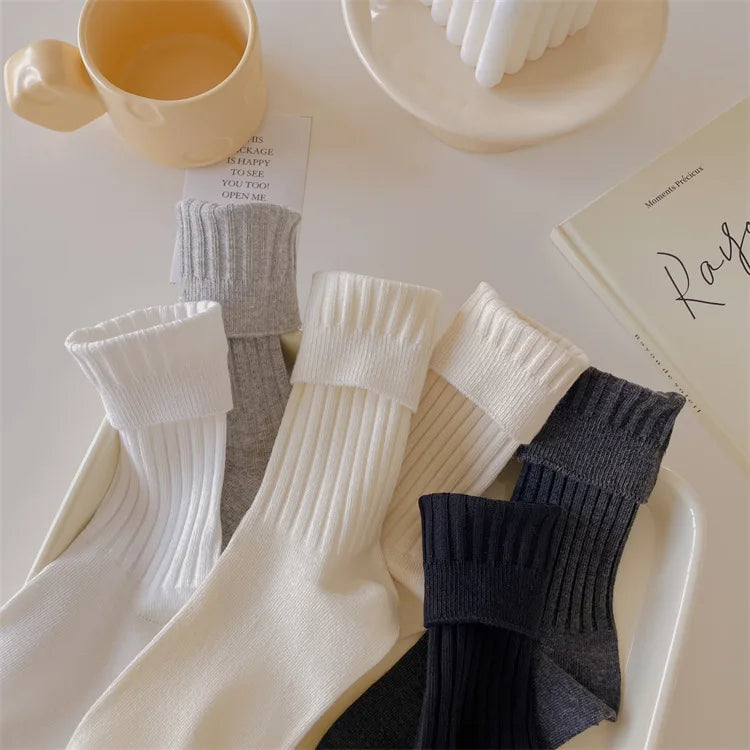 Women Socks Casual Fashion Solid Color