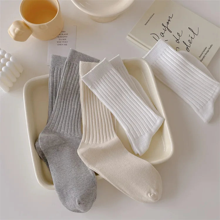 Women Socks Casual Fashion Solid Color