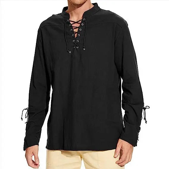 Men's Cotton Linen Shirt Long Sleeve