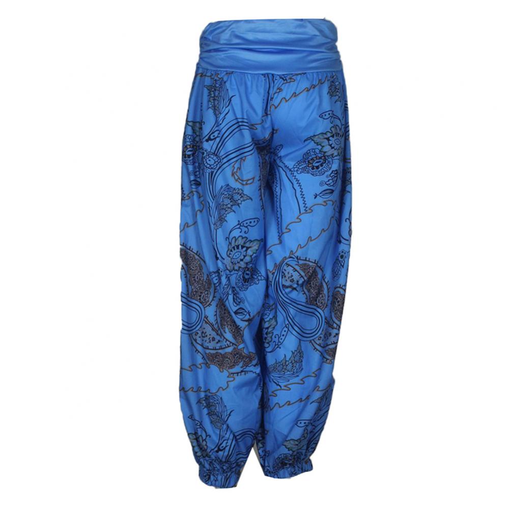 Women Boho Loose Pants Paisley Print High Waist Ankle Tied Harem Pants