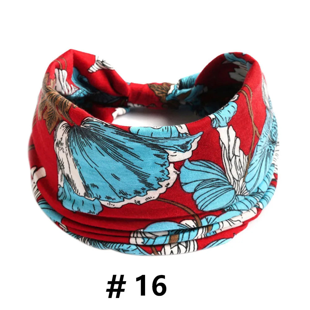 Boho Headbands for Women Cotton Wide Head Bands Stretch