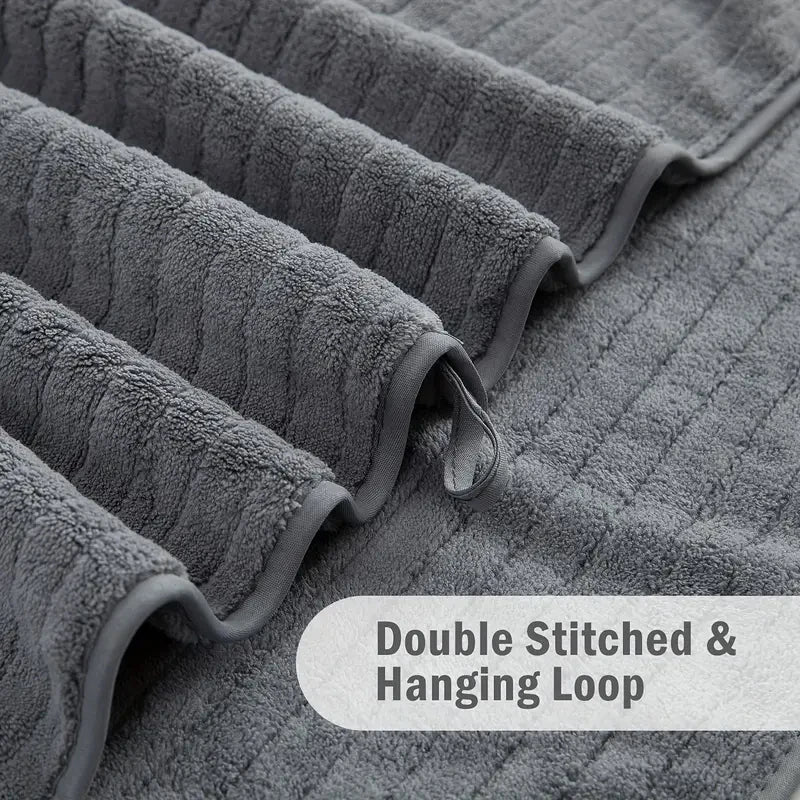 8 Pcs Bath Towel Set - 4 Washcloths, 2 Face Towels & 2 Bath Towels