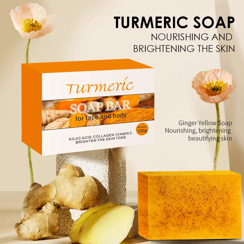 5Pcs Turmeric Soap Lemon Acids Handmade Soap Kojic acid soap