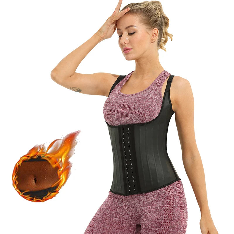 Plus Size Women Adjustable Strap  Latex Waist Trainer 25 Steel Bones Vest Cincher Under bust Corset