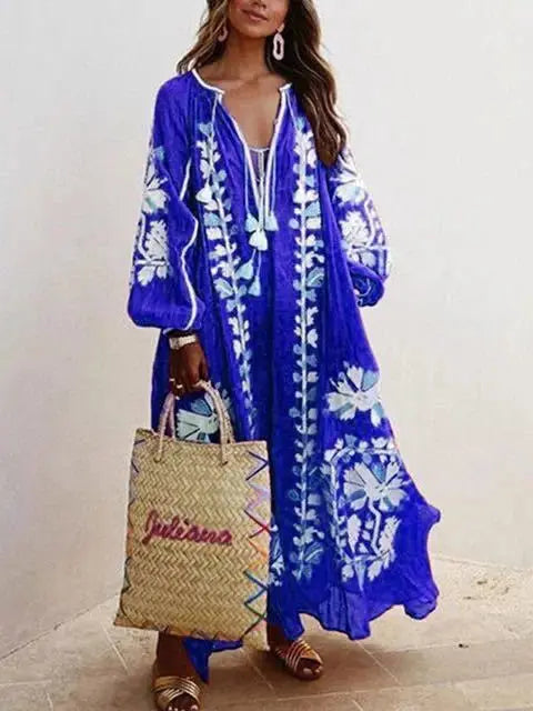 Boho Elegant Print Long Dress For Women