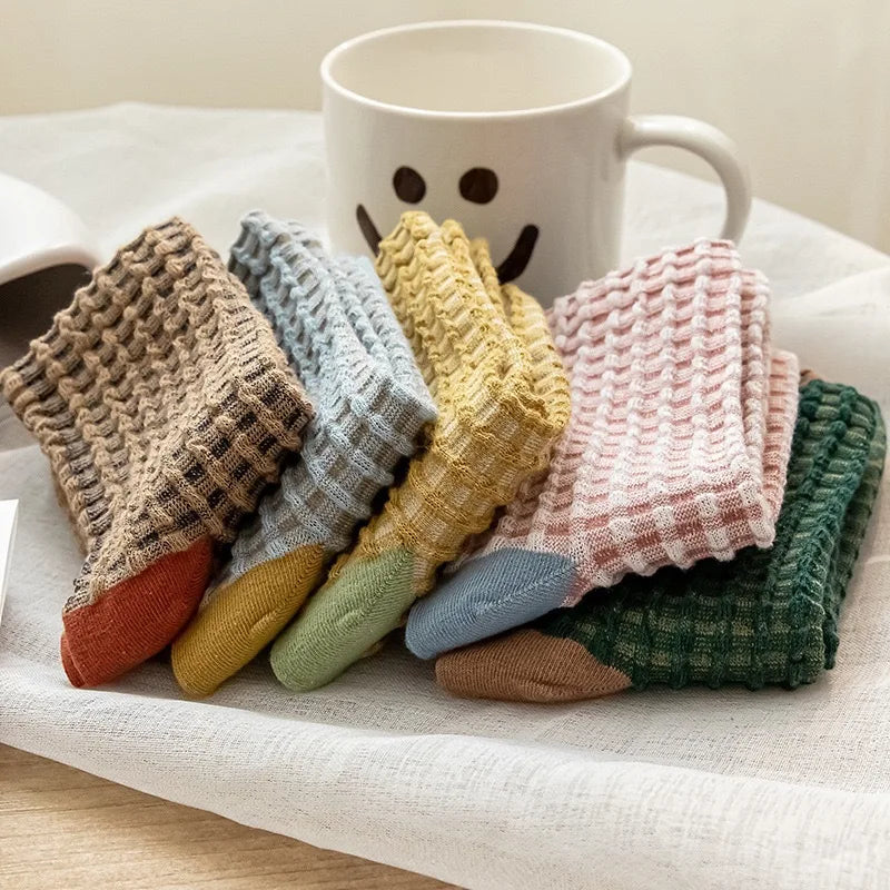 Women's Checkered Retro Vintage Cotton Socks
