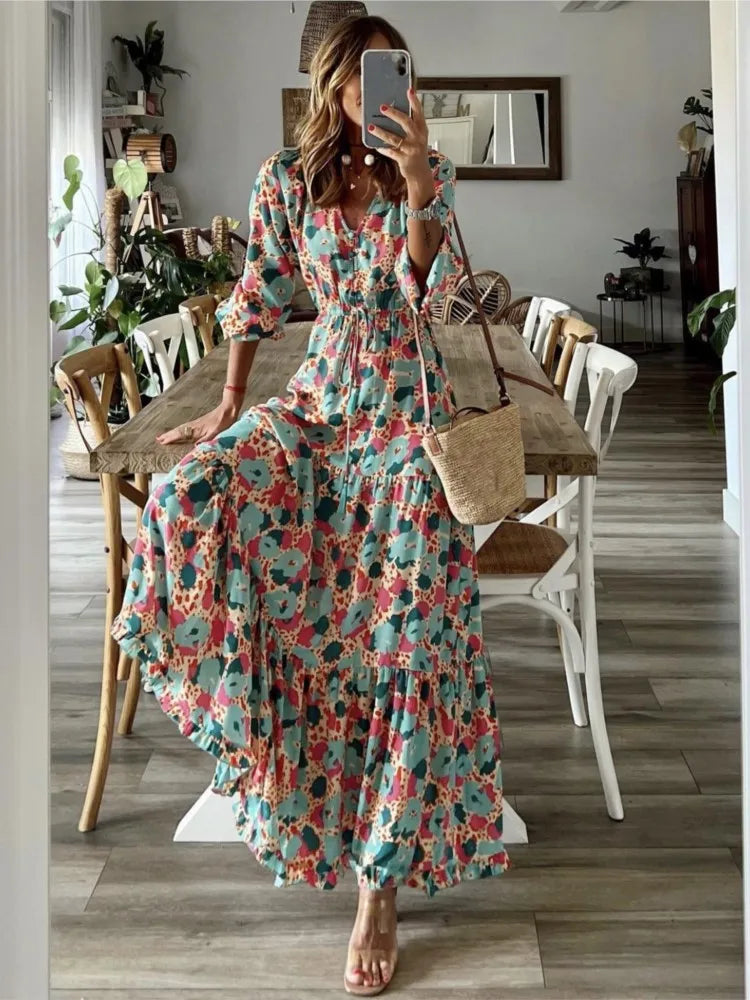 Summer Boho Print Casual Dress