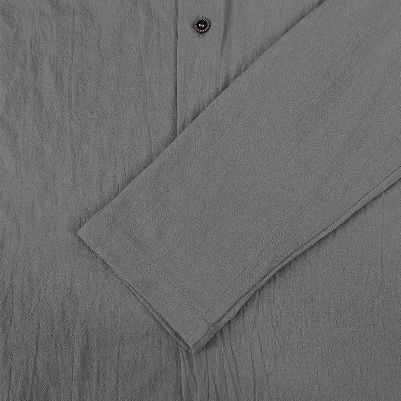 Men's solid color casual shirt, hooded drawstring