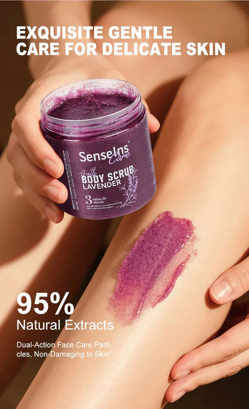 500g Lavender Body Scrub Shea Butter Exfoliating Deep Cleansing