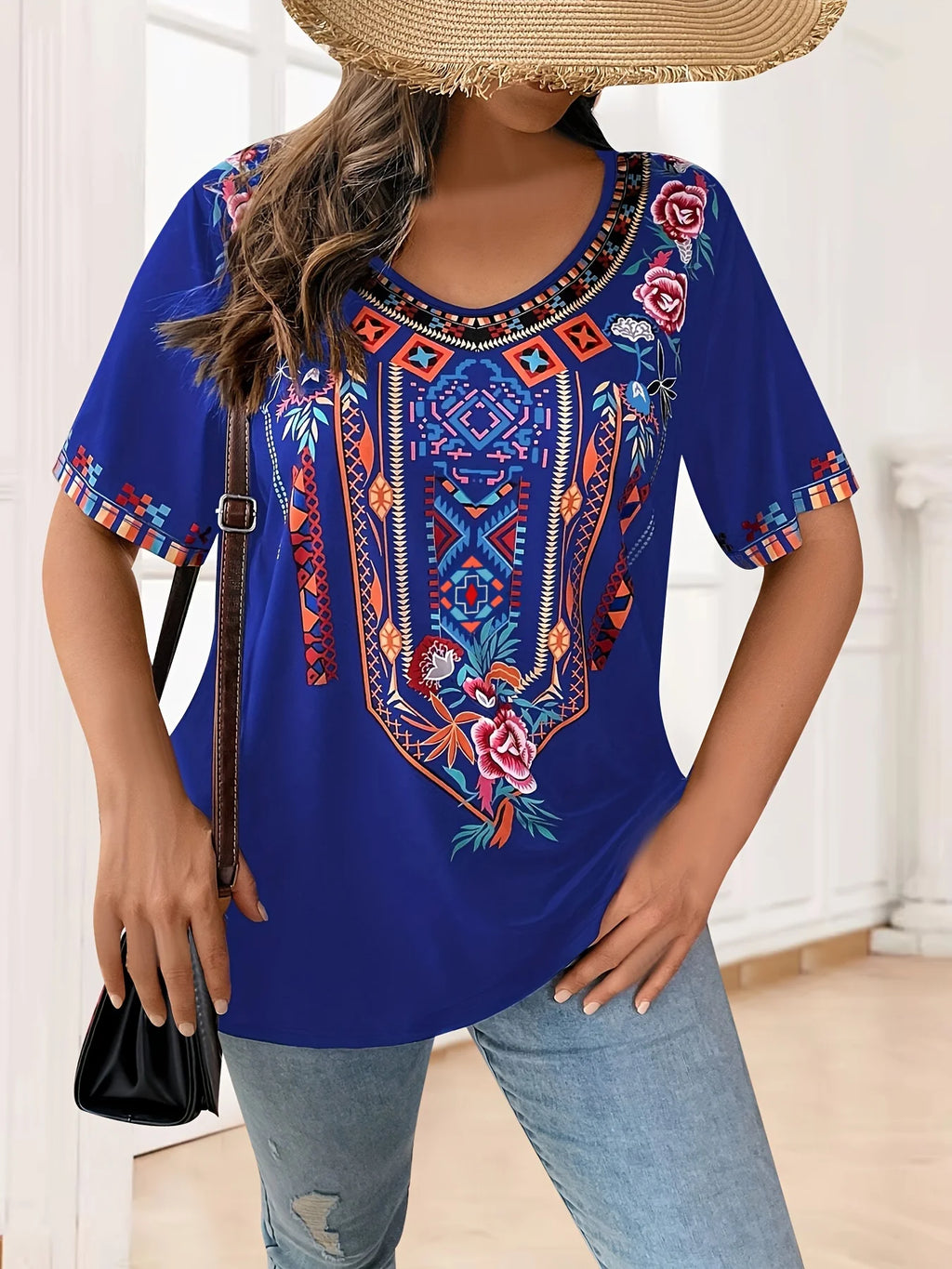 Plus Size Women's T-Shirt Boho Harajuku Graphic Print