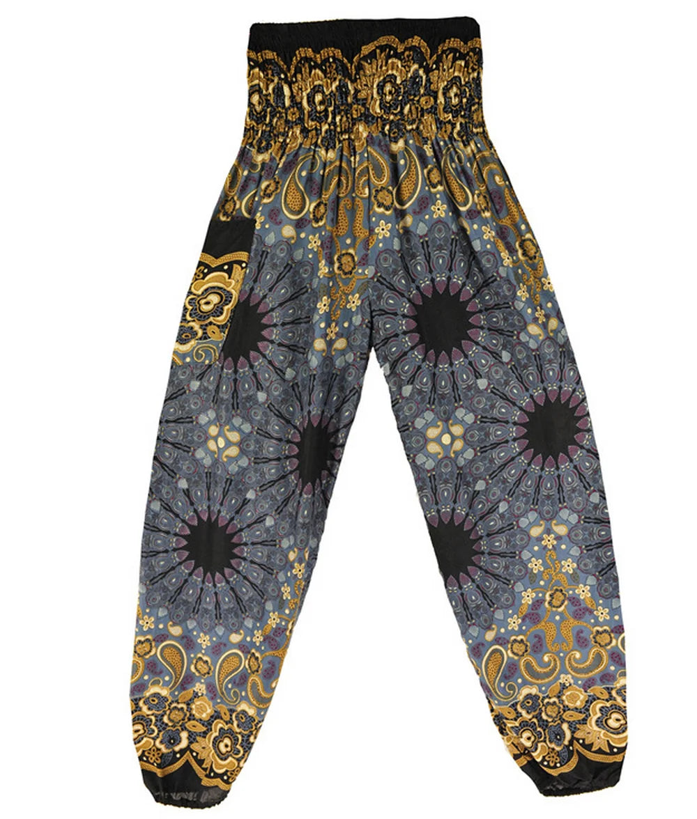 Boho Yoga Pants Wide Leg Women Harem Bohemian  Vintage Print