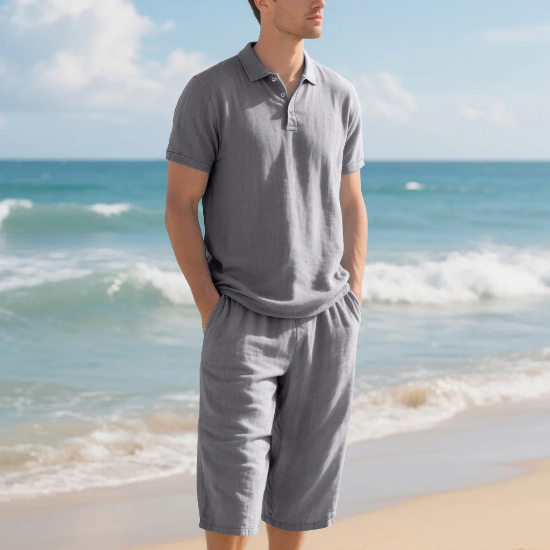 Men's Casual Linen 2 Piece Outfit