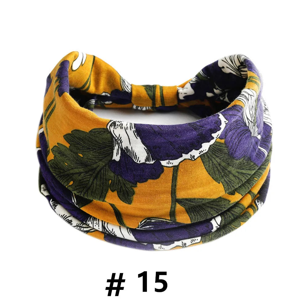 Boho Headbands for Women Cotton Wide Head Bands Stretch
