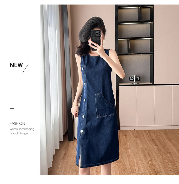 Sleeveless Denim Dress