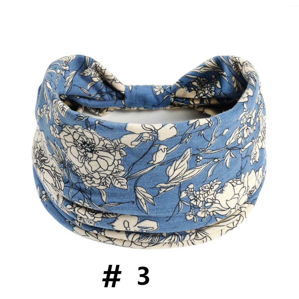Boho Headbands for Women Cotton Wide Head Bands Stretch