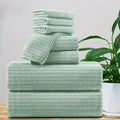 8 Pcs Bath Towel Set - 4 Washcloths, 2 Face Towels & 2 Bath Towels